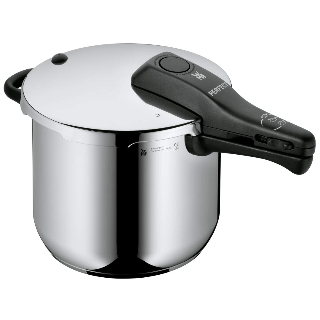 WMF Perfect Schnellkochtopf Induktion 6,5l, Dampfkochtopf, Cromargan Edelstahl poliert, 2 Kochstufen