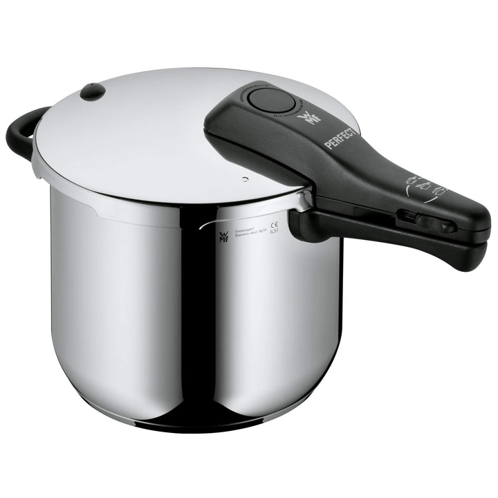 WMF Perfect Schnellkochtopf Induktion 6,5l, Dampfkochtopf, Cromargan Edelstahl poliert, 2 Kochstufen