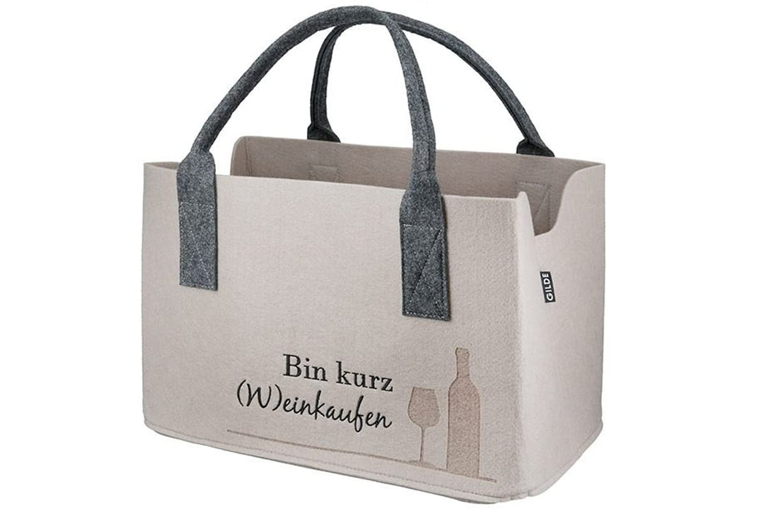 MF Filz Einkaufstasche " Bin kurz (W) einkaufen " Tragetasche, Handtasche, Geschenk, Einkaufstasche,