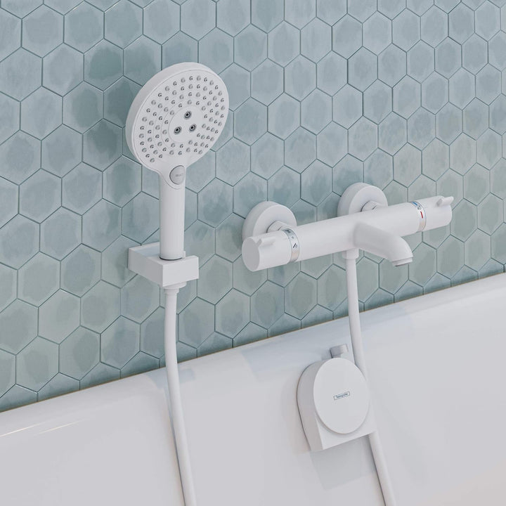 hansgrohe Raindance Select S - wassersparender Duschkopf 5,7 l/min (EcoSmart+), Handbrause mit 3 Str