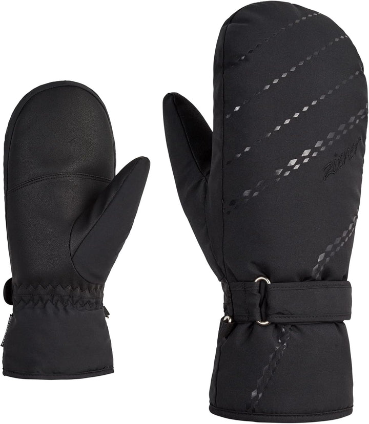 Ziener Damen Korvana Ski-Fäustling/Wintersport | warm, atmungsaktiv 6 Schwarz, 6 Schwarz