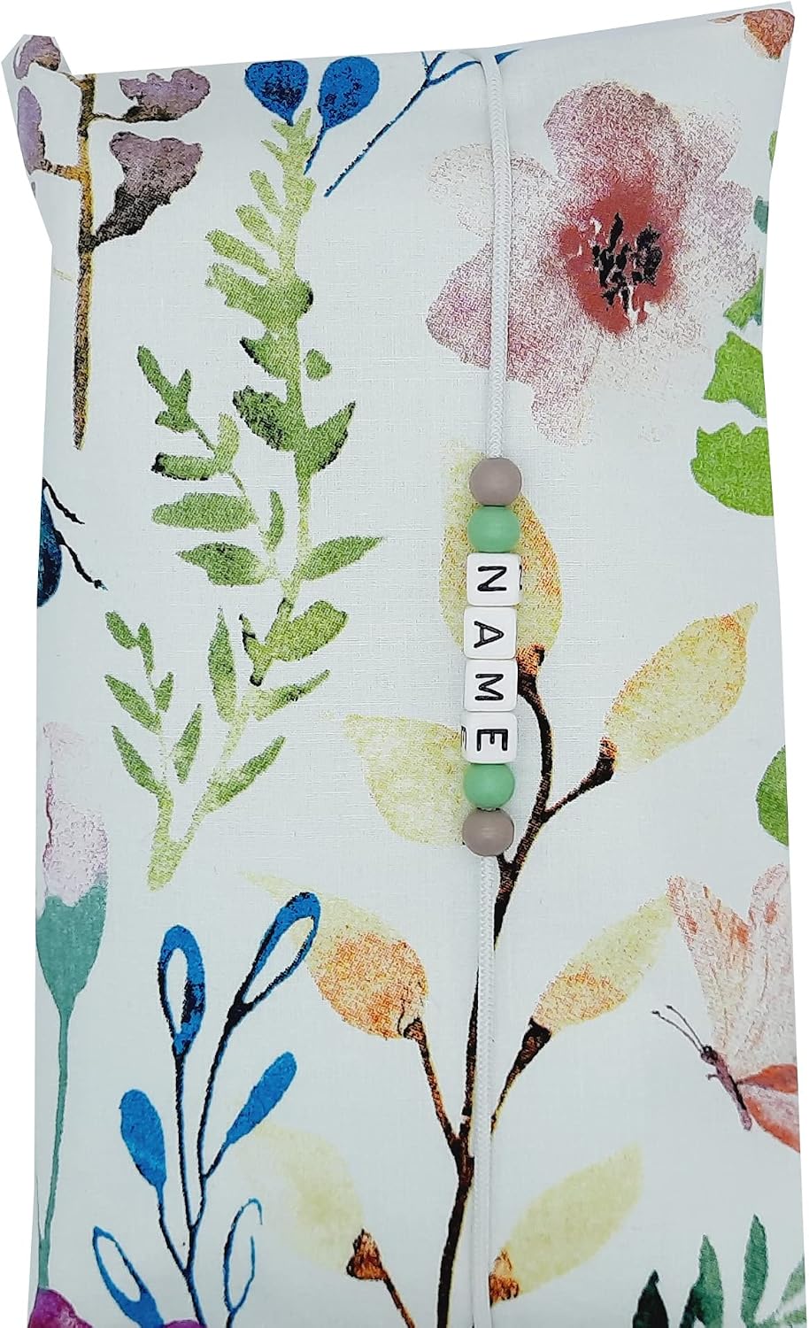 Grosse Windeltasche XXL mit Name Wickeltasche bunte Wiese weiss mint
