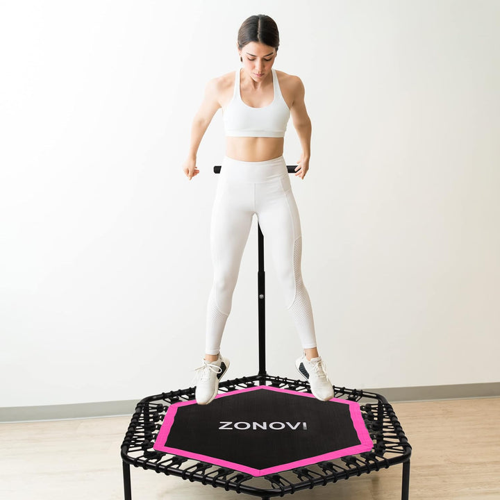 Fitness-Trampolin - 250 Kilo - Mini Trampolin - Schwarz - Pink - 106 cm - 42 Zoll