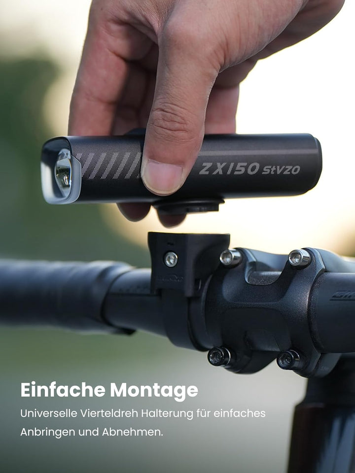 Magicshine ZX150 | LED Fahrradlicht 150 Lux | StVZO zugelassenes, akkubetriebenes Vorderlicht mit 2