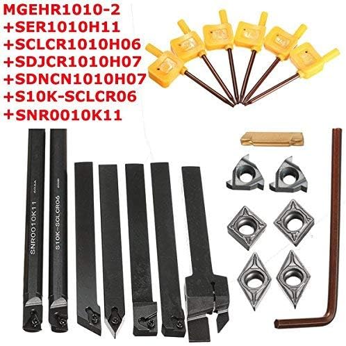 EsportsMJJ 7pcs 10mm Schaftdrehmaschine Drehen Werkzeughalter Bohrstange mit Hartmetalleinlagen