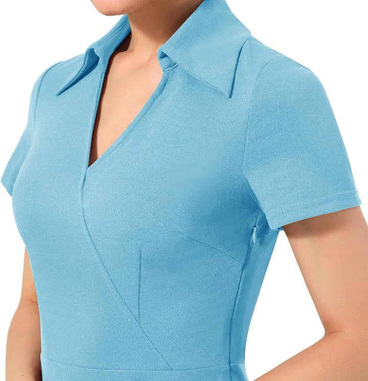 Vintage Retro 50s Cocktailkleid Rockabilly Kleider Damen Faltenrock XL Blau, XL Blau