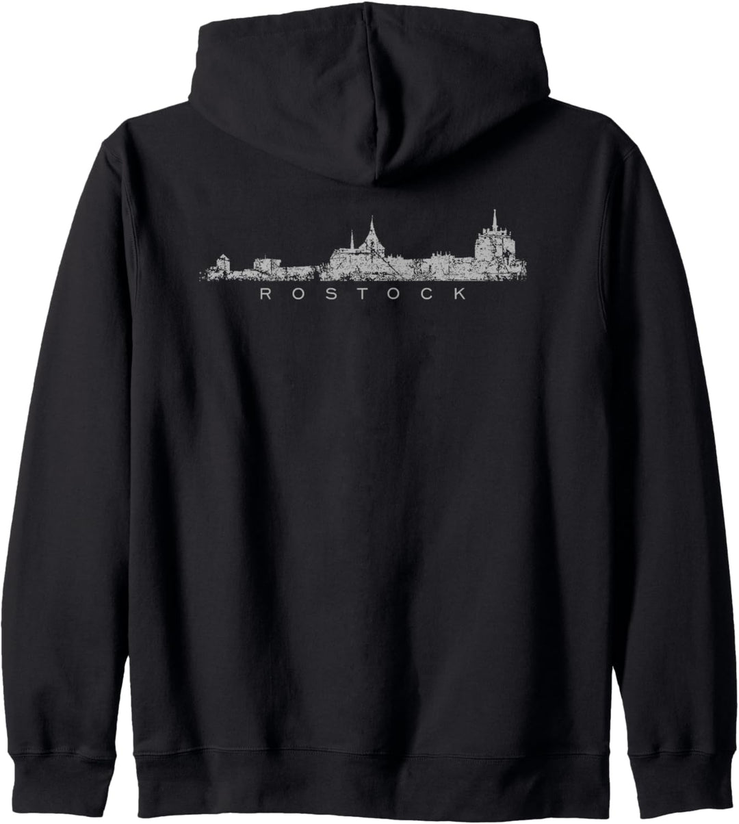 Rostocker Skyline (Vintage Grau) Rostock Kapuzenjacke