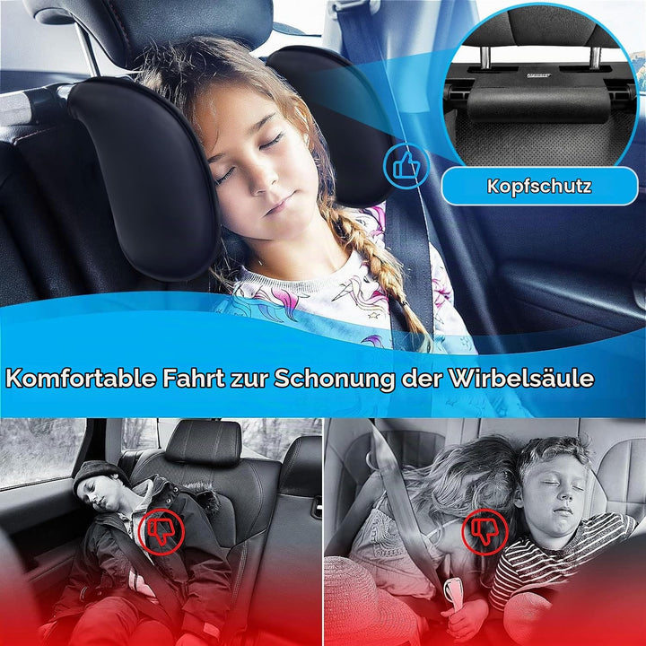 Aipwerer Kopfstütze Auto, Weichem Gedächtnisschaum,Einziehbare Abnehmbare Nackenstütze Autositz Seit