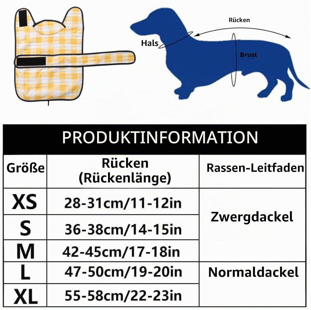 Geyecete Hunde Regenmantel,Einstellbar Wasserdicht Hundejacke für Dackel,Regenmantel mit reflektiere