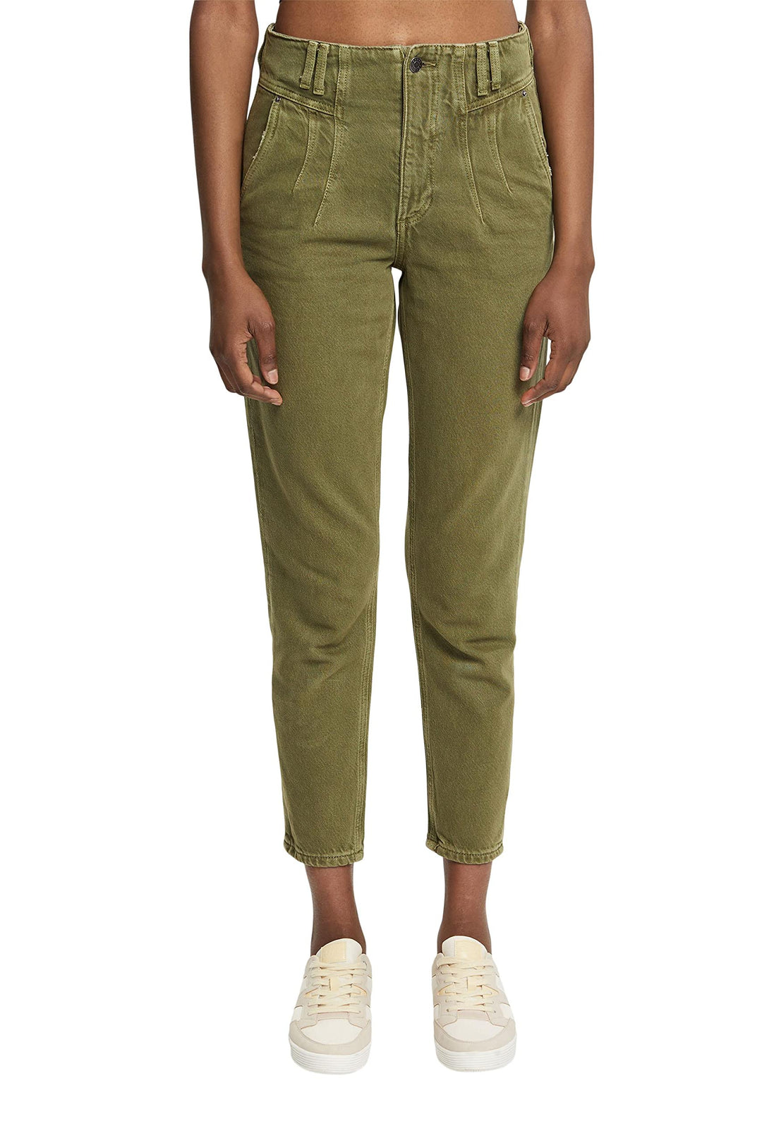 ESPRIT Damen Hose 34 355/Dark Khaki, 34 355/Dark Khaki