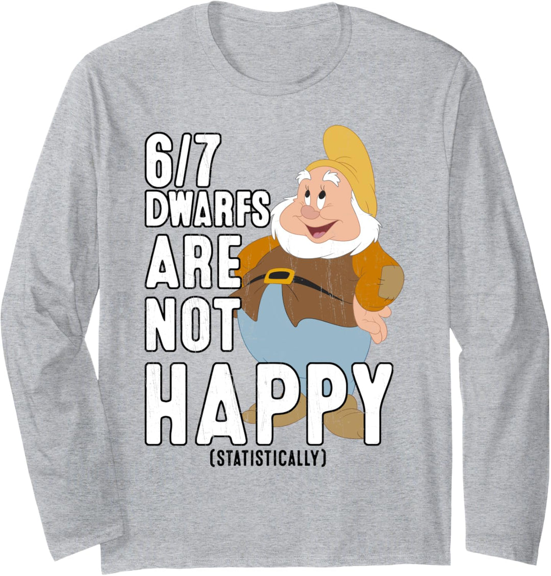 Disney Snow White Not Happy Dwarfs Langarmshirt