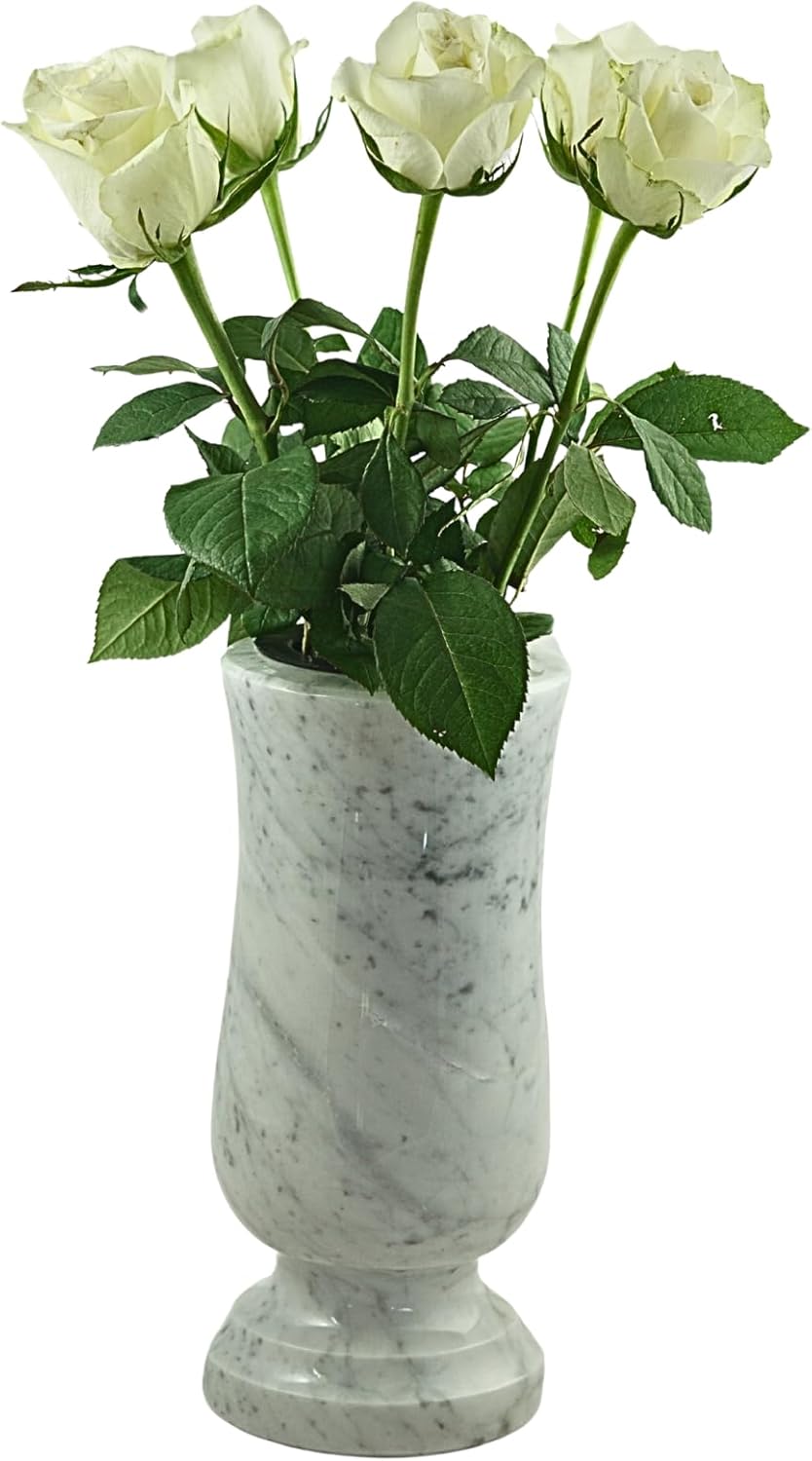 designgrab Taille-medium Grabvase aus Carrara Marmor weiss