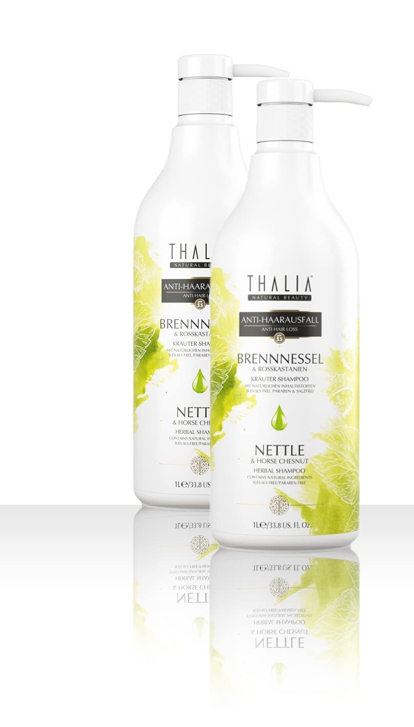 2L Thalia Brennnessel & Rosskastanien Shampoo 2x 1000 ml (2000 ml), unterstützt den Haarwachstum, ge