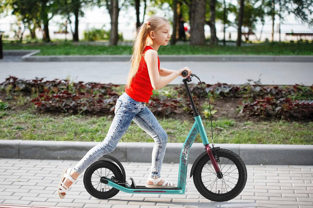 STAR SCOOTER Kinder Tret Roller ab 8 Jahre | City Kick Scooter Luftreifen Höhenverstellbar 16 Zoll N