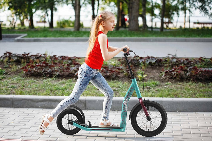 STAR SCOOTER Kinder Tret Roller ab 8 Jahre | City Kick Scooter Luftreifen Höhenverstellbar 16 Zoll N
