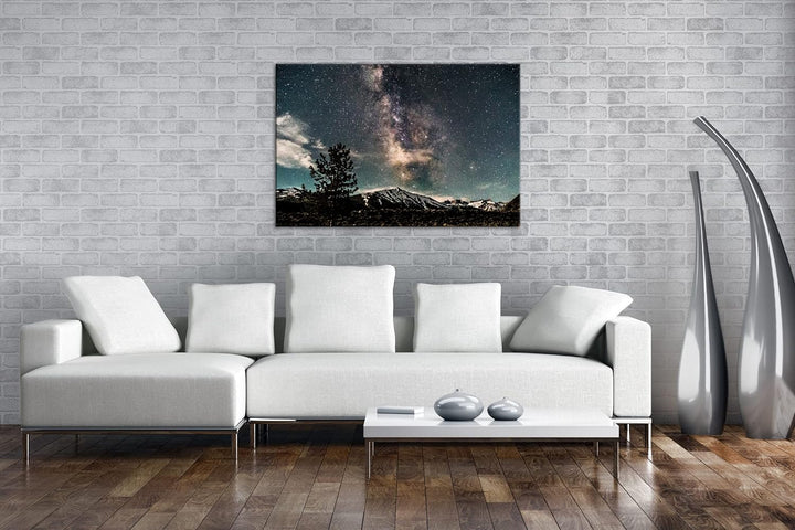 deyoli hellerleuchtete Milchstrasse am Nachthimmel Format: 80x60 als Leinwandbild, Motiv fertig gera