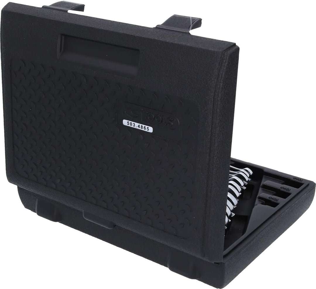KS Tools 503.4865 GEARplus Gelenk-Ratschenringmaulschlüssel-Satz, 12-tlg.feststellbar