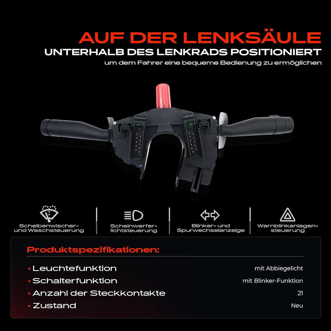 Frankberg Kombischalter Lenkstockschalter Vorne Kompatibel mit Fiesta IV JA JB Fiesta J3 J5 JV Puma