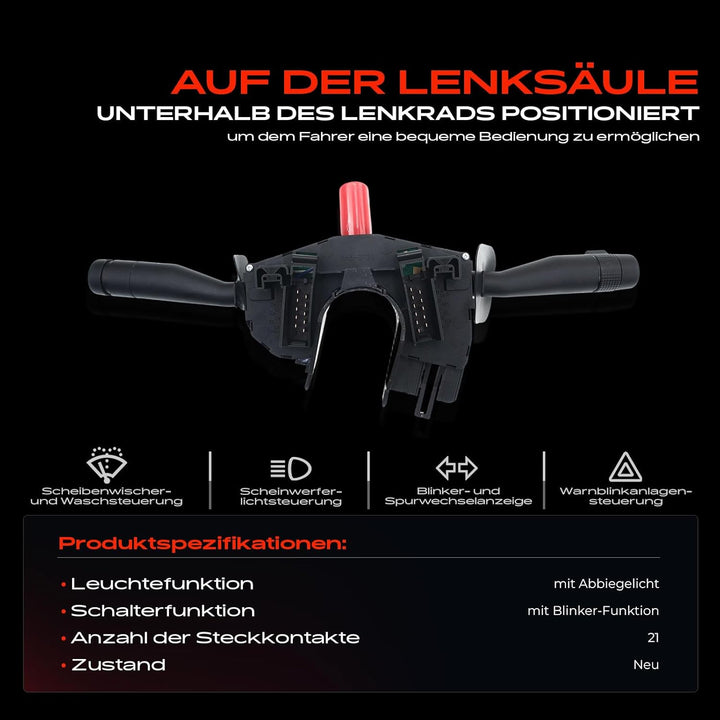 Frankberg Kombischalter Lenkstockschalter Vorne Kompatibel mit Fiesta IV JA JB Fiesta J3 J5 JV Puma