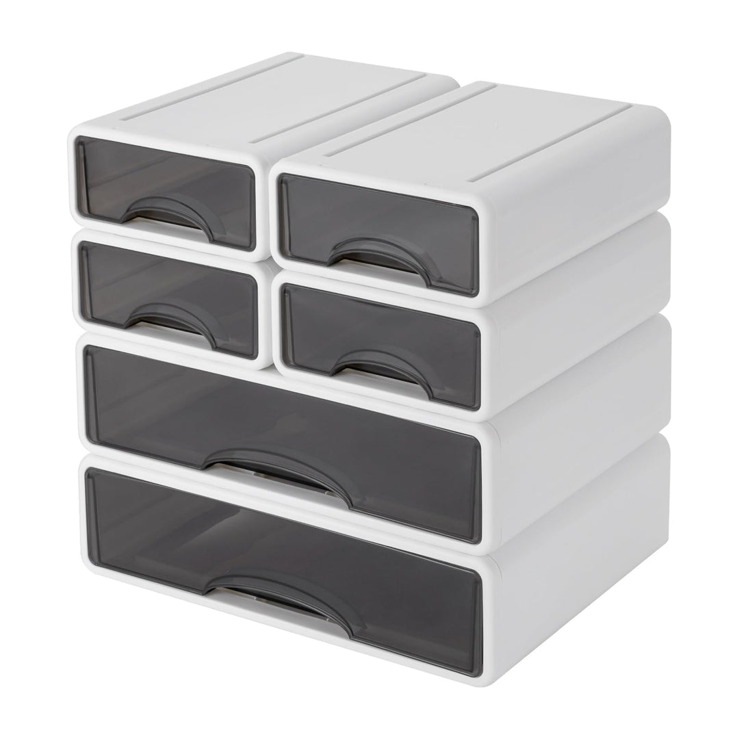 Schreibtisch Organizer mit 6 Schubladen - Stapelbar Schubladenbox Make up Organizer Aufbewahrungsbox