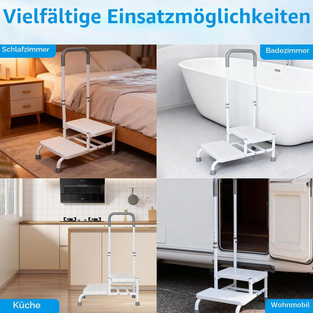 2-stöckige Badewannentreppe mit Griff, Badewannentreppe zum Ein- und Aussteigen aus der Badewanne, r