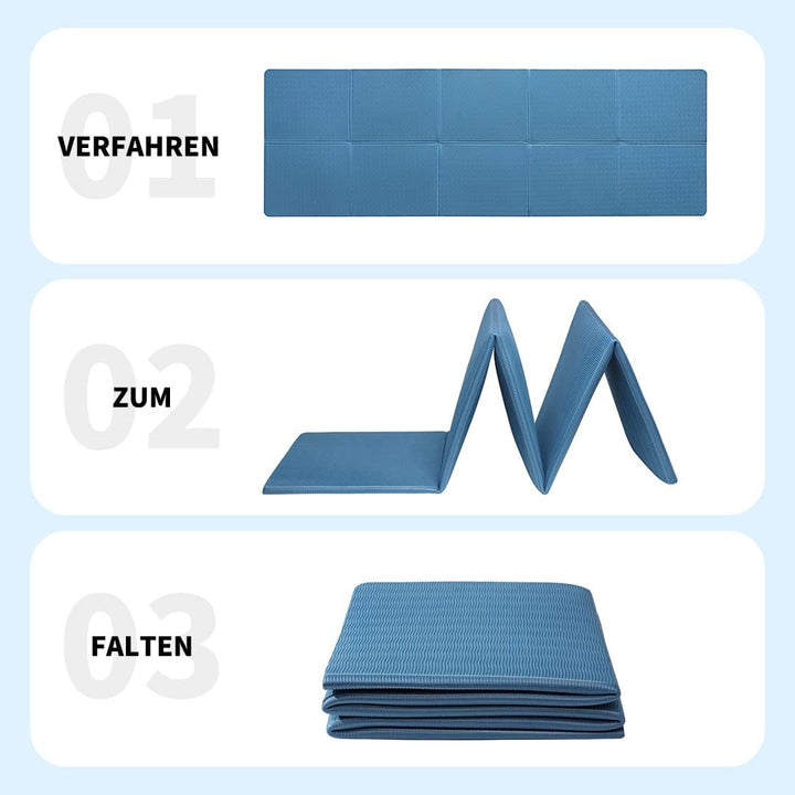 Good Nite Klappbare Yogamatte Rutschfest Tragbare Fitnessmatte Faltbar Leicht Gymnastikmatte Pilates