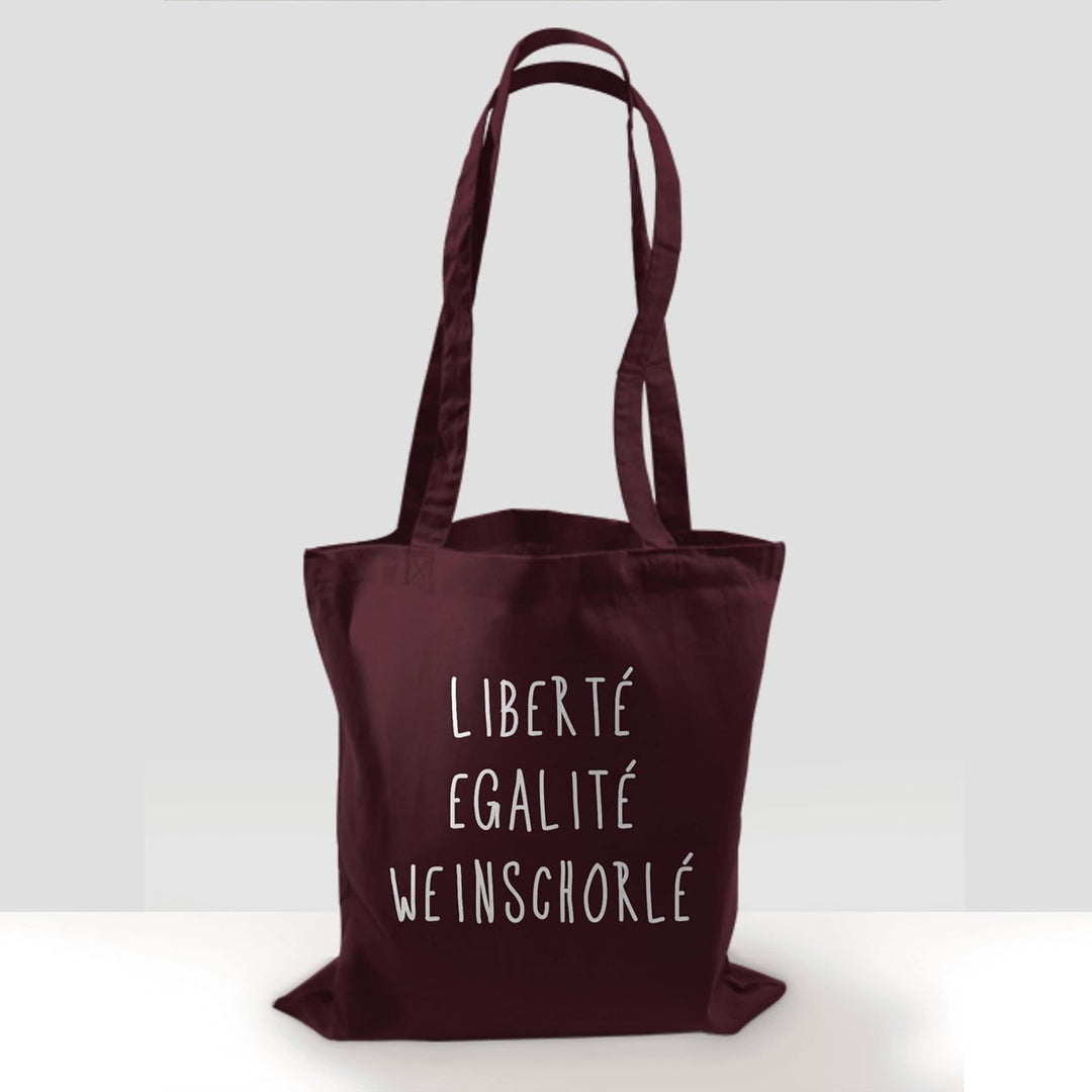 Shirtracer - Baumwolltasche - Sprüche Statement mit Spruch - Liberte Egalite Weinschorle 2 Bordeauxr