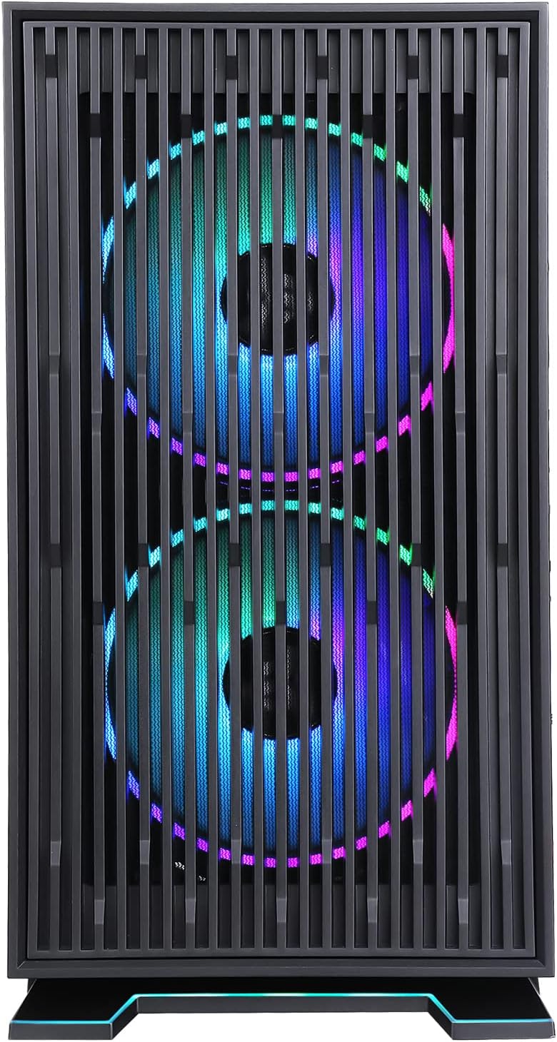 Itek Galaxy 2Q Gehäuse - Itx Mini Tower, 2x12 cm ARGB-Lüfter, 2 x USB3, 2 x Frontpanel, Seitenglas