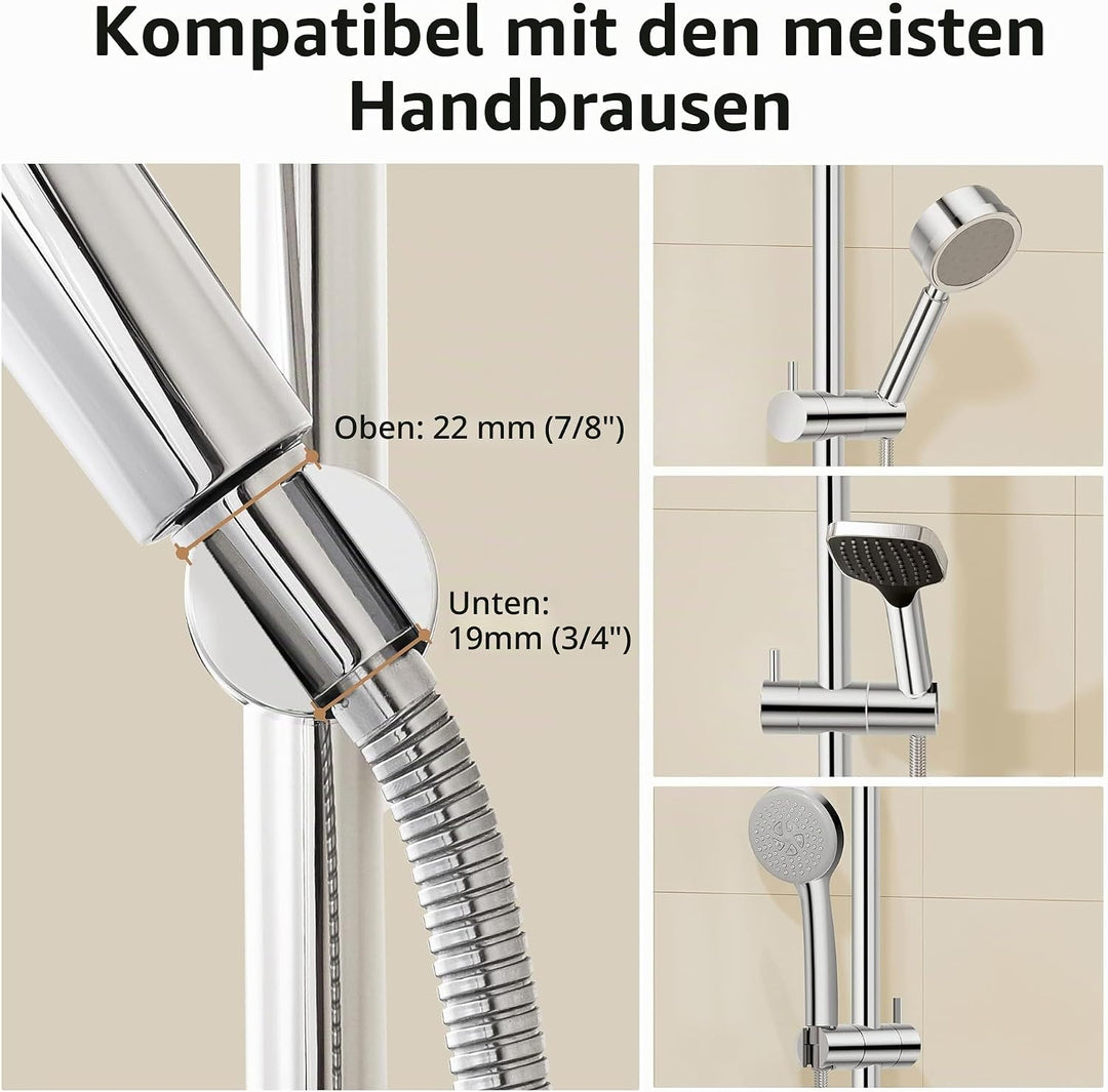 KES Duschstange ohne Bohren Brausestange Edelstahl mit Duschkopfhalterung Duschkopf Halterung Stange