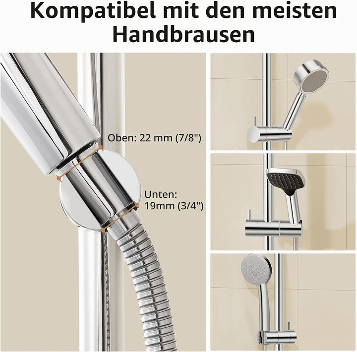 KES Duschstange ohne Bohren Brausestange Edelstahl mit Duschkopfhalterung Duschkopf Halterung Stange