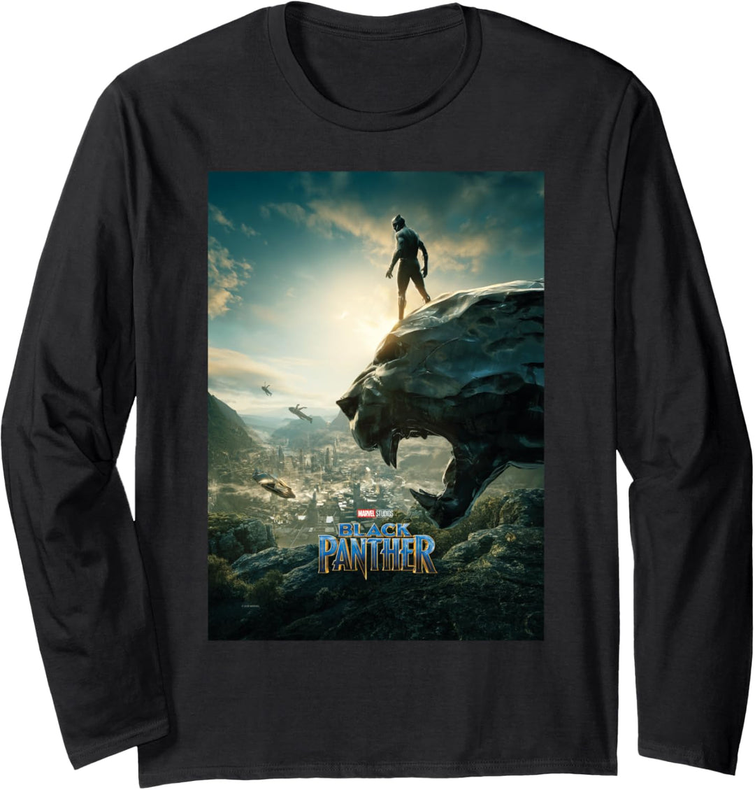 Marvel Black Panther Overlook Poster Langarmshirt