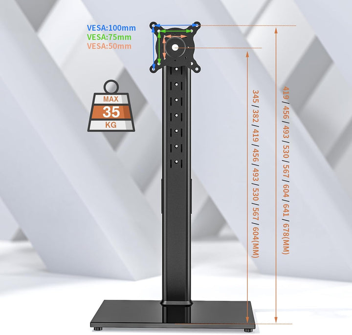 Hemudu Monitor Ständer Tischständer für 27 Zoll-43 Zoll Monitore, schwenkbar, neigbar, rotierbar, hö