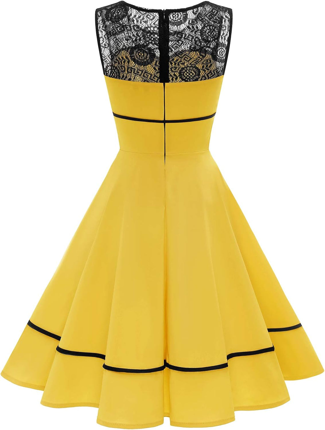 Bbonlinedress Damen Cocktailkleid Rockabilly Spitzenkleid 50er Retro Vintage Faltenrock Elegant Ärme