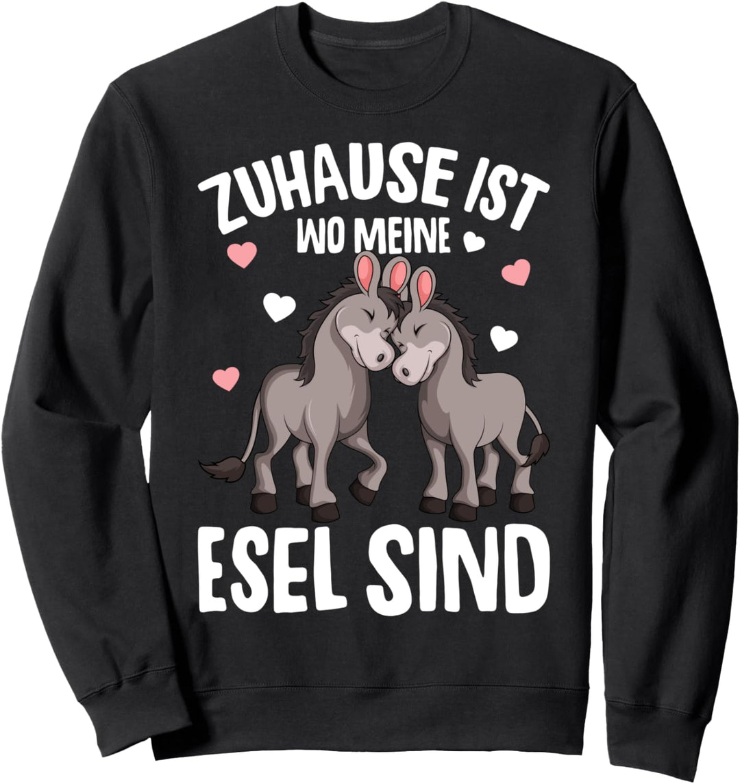 Zuhause ist wo meine Esel sind Landwirtin Damen Kinder Sweatshirt