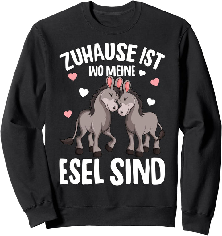 Zuhause ist wo meine Esel sind Landwirtin Damen Kinder Sweatshirt