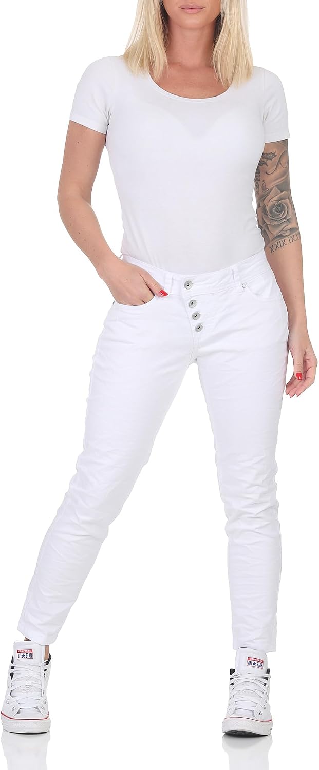 Buena Vista Jeans Hosen Damen - Malibu 7/8 - Beinabschluss gesäumt - Stretch Twill - White - Gr. S