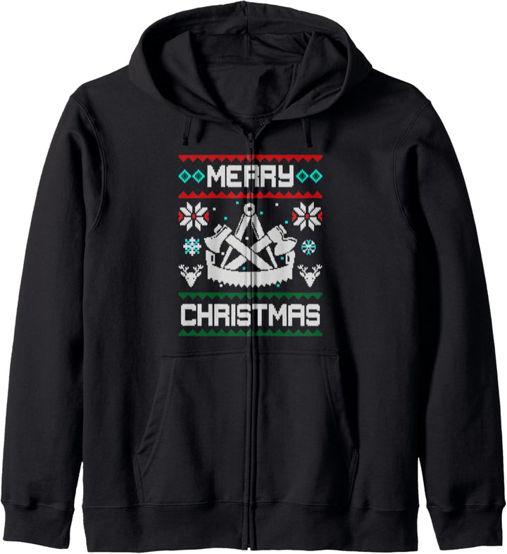 Zimmermann Zunft Merry Christmas Geschenk Zimmerin Zimmerer Kapuzenjacke
