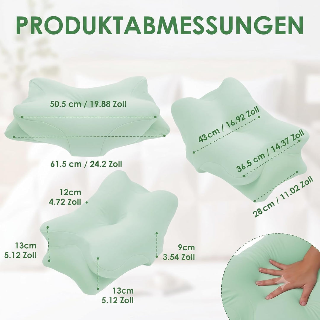 2 Stück Nackenkissen Bezug mit Reissverschluss – 80% Polyester /20% Elasthan | Atmungsaktiv und Haut