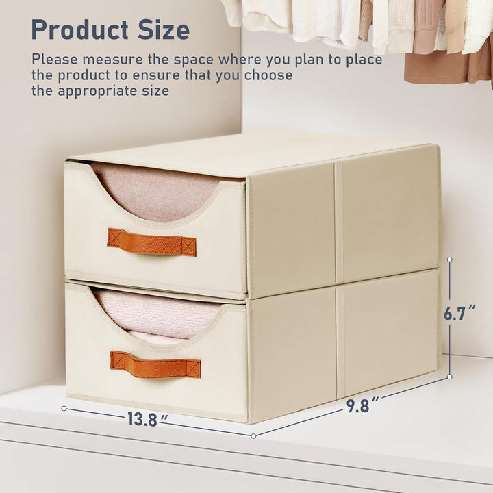 DIMJ Schubladen Ordnungssystem Schubladenboxen - 4 Stück Aufbewahrungsbox Faltboxen Organizer Schubl