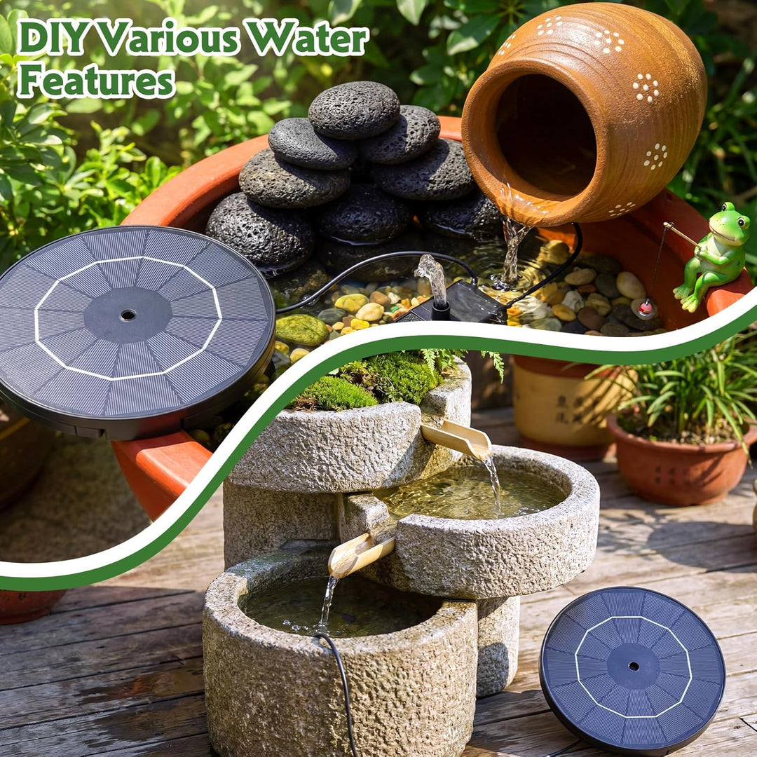 AISITIN Solar-Springbrunnenpumpe für Vogelbad, 3,5 W DIY Solar-Wasserpumpen-Set mit 3 m langem Kabel