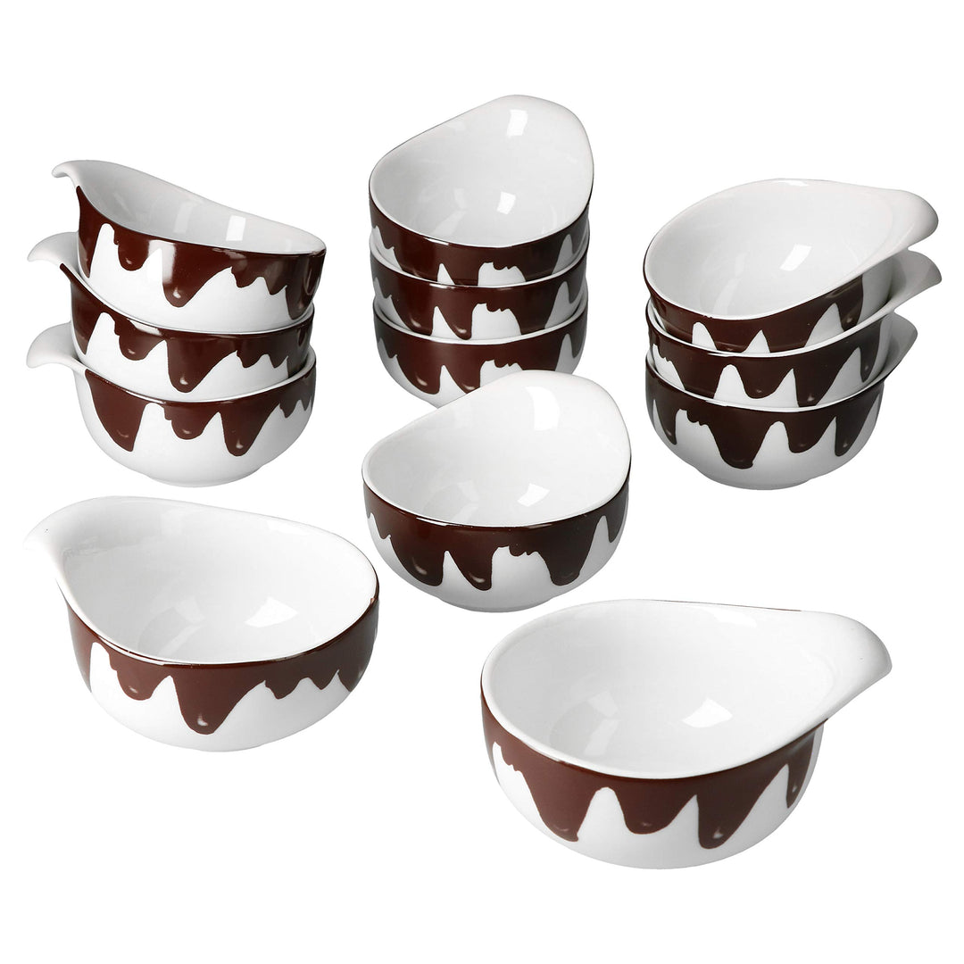 MamboCat 12er-Set Fondueschälchen Blob I 150ml I 12x Servier-Schale für Löffel-Dessert I Schokofondu