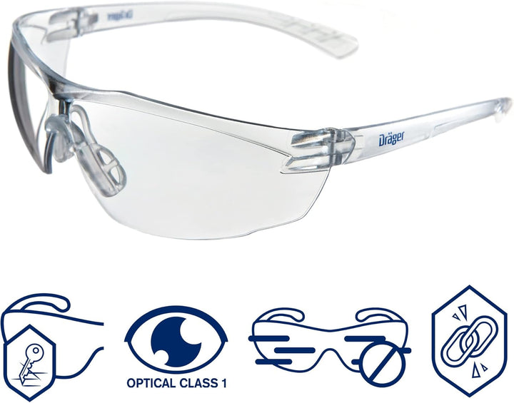Dräger X-plore 3300 Halbmasken-Set inkl. Pure P3 R Partikelfilter mit Schutzbrille X-pect 8320 | Für