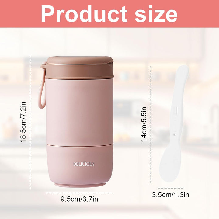 Müslibecher To Go mit Deckel,2 Stk PP-Material Porridge Becher Joghurtbecher to Go mit Löffel, Müsli