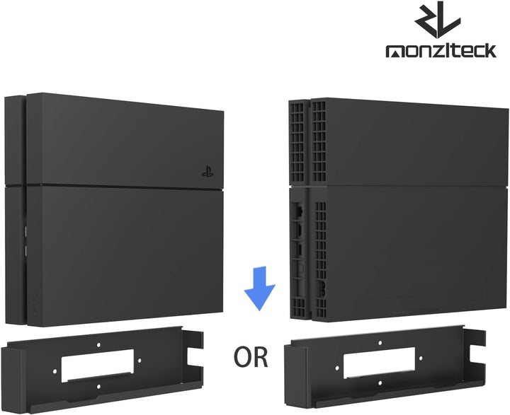 Monzlteck Wandhalterung für PS4 Original (altes Modell), in der Nähe oder hinter dem Fernseher, plat