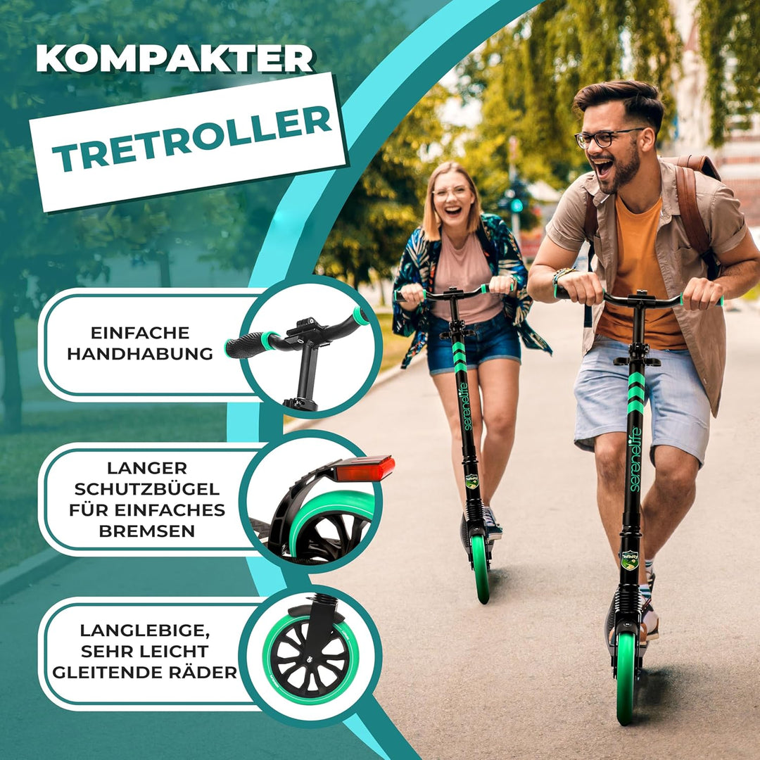 SereneLife Roller für Kinder & Erwachsene, Unisex-Tretroller, Cityroller, klappbar & höhenverstellba