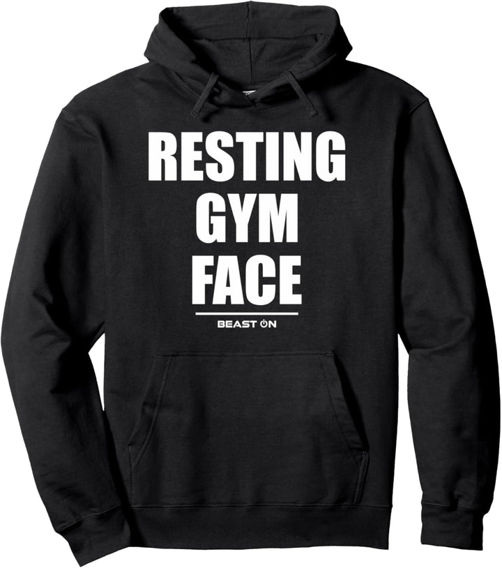 Resting Gym Face Bodybuilding Gains Fitness Training Workout Pullover Hoodie