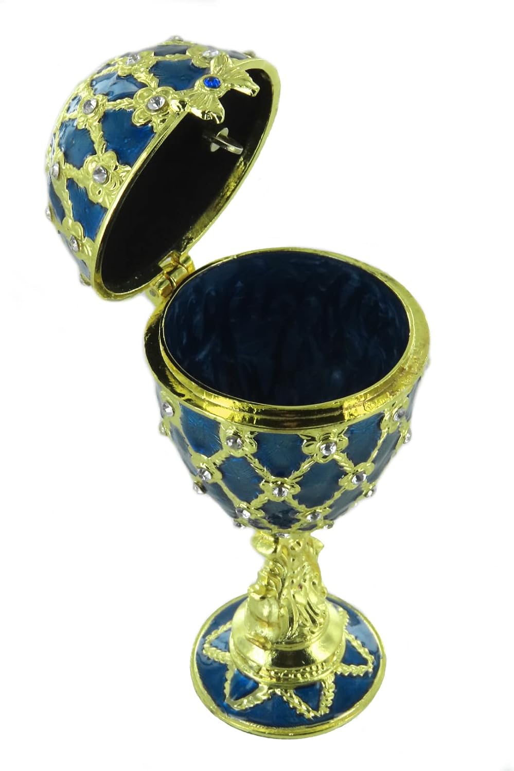 Lutèce Créations Musikalisches Ei/Schmuckei im Fabergé-Stil aus Metall mit Spieluhr, Vergoldungen, S