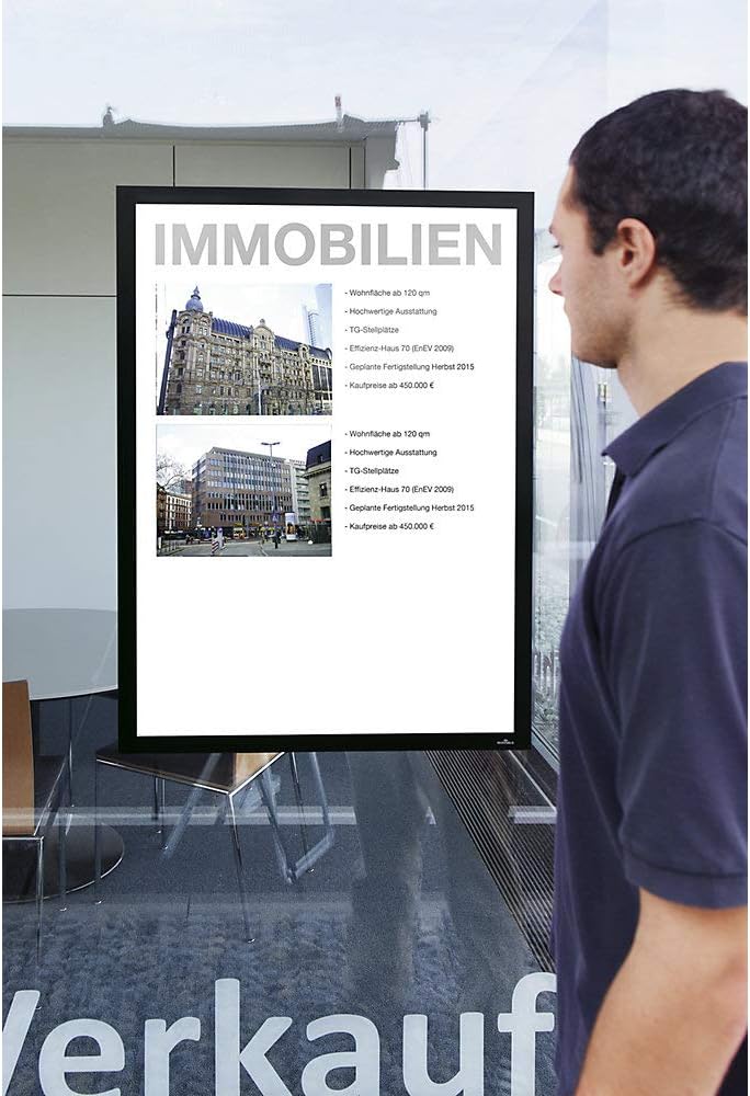 Durable Info-Rahmen Duraframe Poster (A2, selbstklebender Plakatrahmen mit Magnetverschluss) 1 Stück