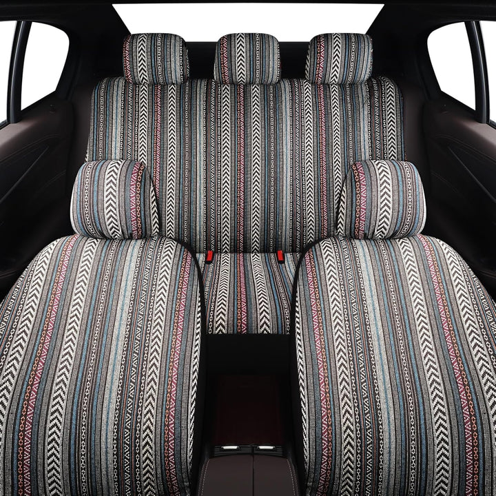 SOBONITO Auto-Sitzbezüge Set Universal,Bohème-Stil,Auto-Sitzschoner,Auto-Schonbezüge,Schweres Decken