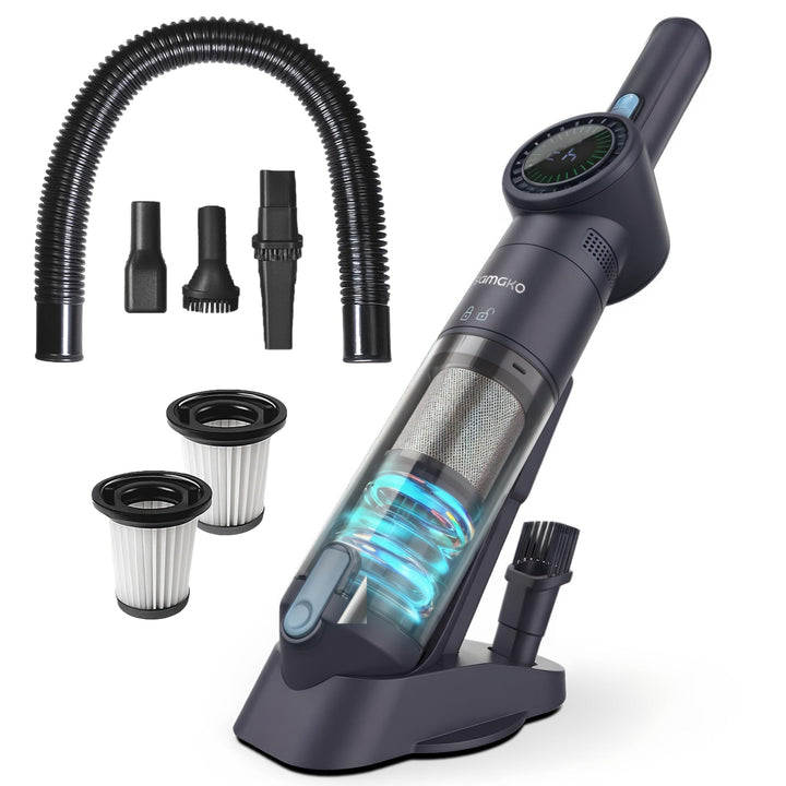 Samako NanoDetect Pro 135W Auto Handstaubsauger Akku, kabelloser Handsauger mit HEPA-Filter, Auflade